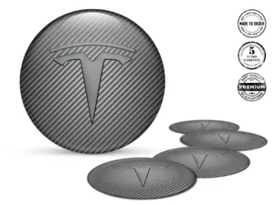 Tesla Logo Autocollant Silicone Décalques Roue de Luxe